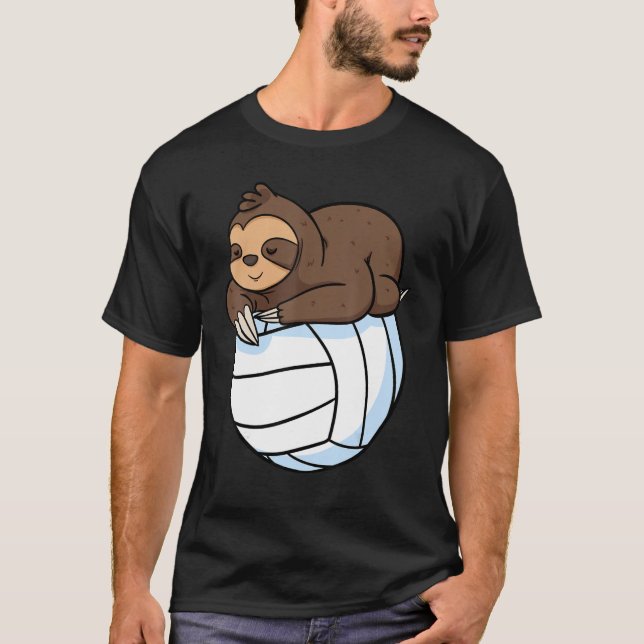 Camiseta Sloth Lpreguiçoso Esportes de Voleibol Selvagem (Frente)