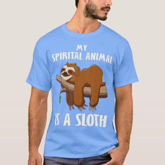 Camiseta Sloth Men Mulheres Crianças Meu Animal Espirituoso