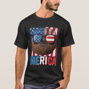 Camiseta Sloth Merica 4º De Julho Preguiçoso E Americano