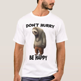 Camiseta Sloth Não Se Depressa Seja Feliz