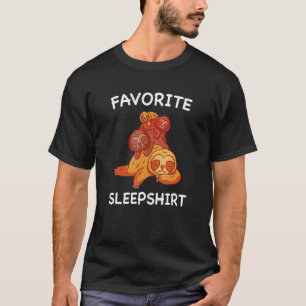 Camiseta Sloth Nap Dormindo Pajama Pajama Nig