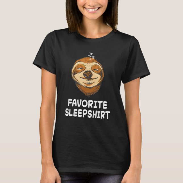 Camiseta Sloth Nap Dormindo Pajama Pajama Nig (Frente)