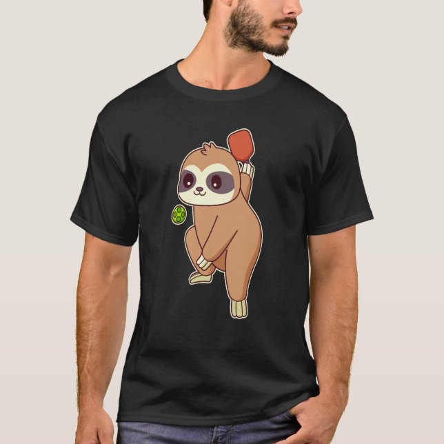 Camiseta Sloth Playing Pickleball (Frente)