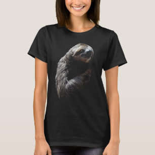 Camiseta Sloth Portrait Trabalho de arte Animal Motif Sloth