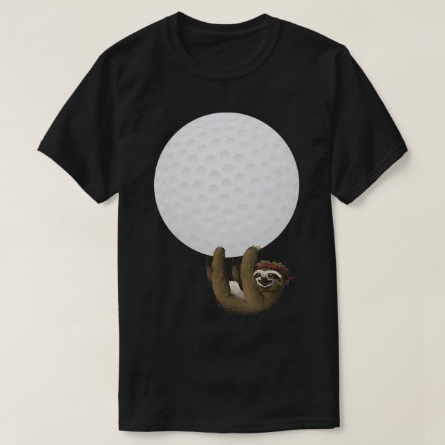 Camiseta Sloth Prendendo Na Bola De Golfe GIft (Frente do Design)