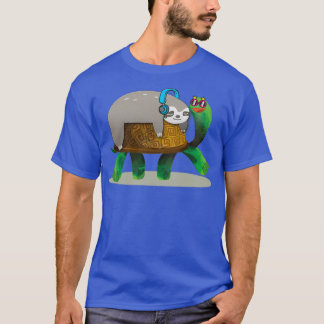 Camiseta Sloth Riding Turtle Lazy Sloth Gift