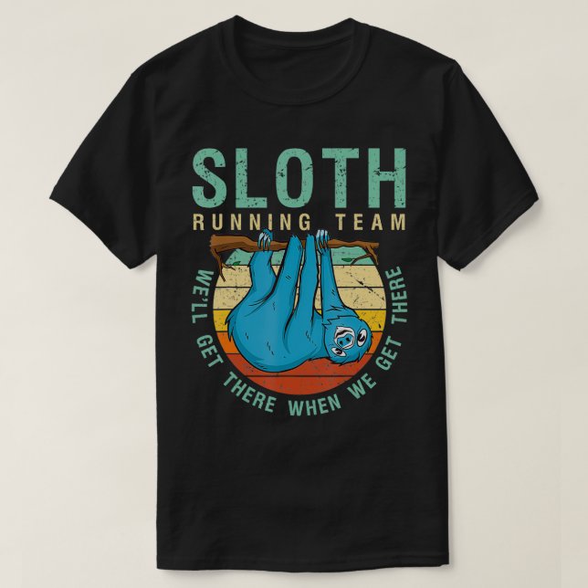 Camiseta Sloth Running Team Funny Marathon Runner SlothLove (Frente do Design)