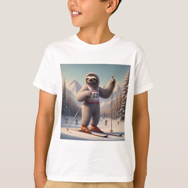 Camiseta Sloth Skiing (Frente)