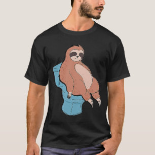 Camiseta Sloth Sleeping on Toilet Cute Lazy Sloth