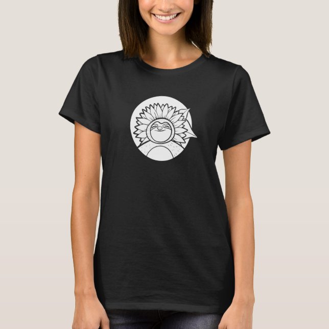 Camiseta Sloth Sunflower Wildlife Animal  Sloth (Frente)