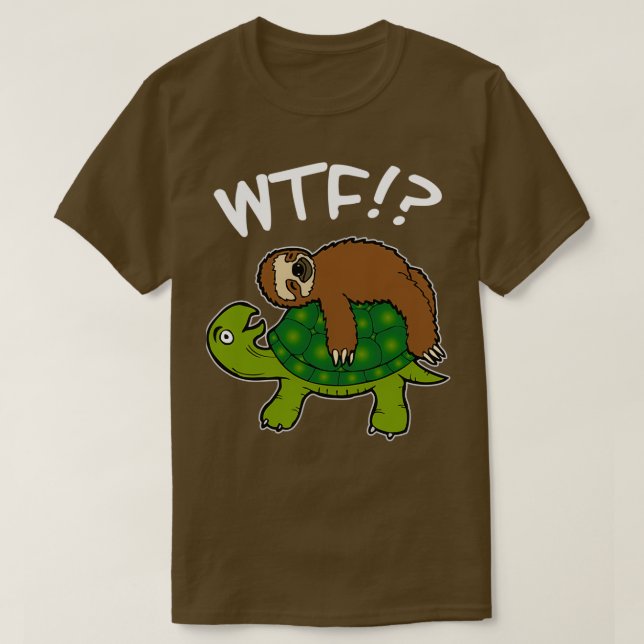 Camiseta Sloth Turtle Sleeping WTF Funny Gift (Frente do Design)