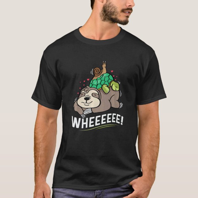 Camiseta Sloth Turtle Snail Happy of Cheerful   (Frente)