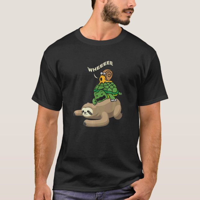 Camiseta Sloth Turtle Snail Wheee I Sweet Sloth Chilling Ch (Frente)