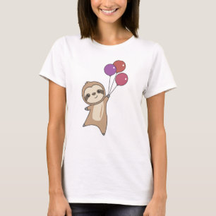Camiseta Sloth Voa Para Cima Com Balões