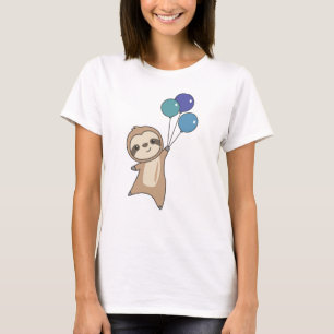 Camiseta Sloth Voa Para Cima Com Balões