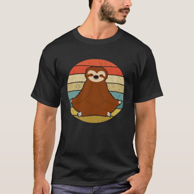 Camiseta Sloth Yoga não faz nada de retrato preguiçoso (Frente)