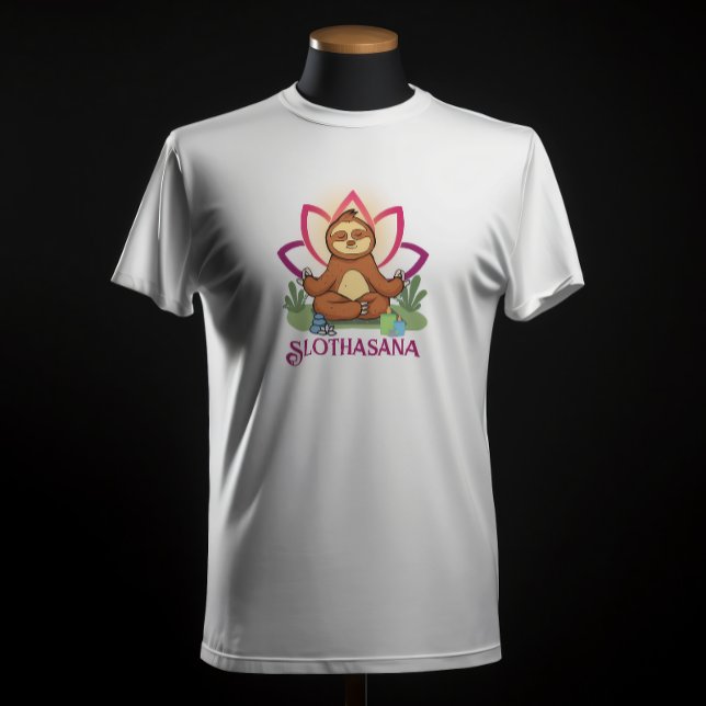 Camiseta "Slothasana" Sloth fazendo meditação de ioga (Criador carregado)