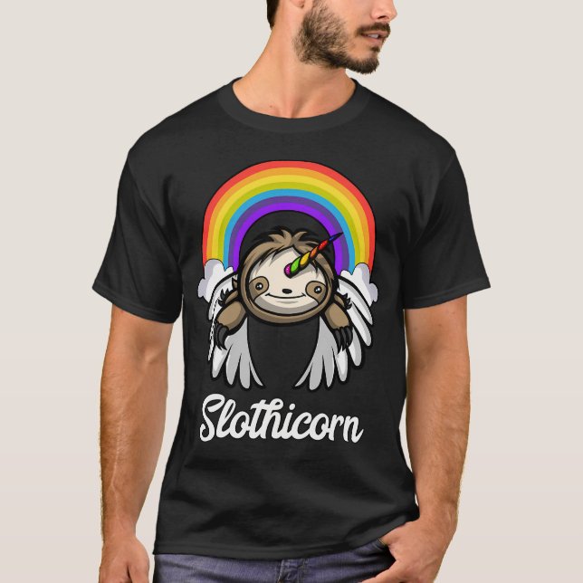 Camiseta Slothicorn Sloth Unicórnio (Frente)