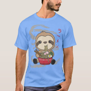 Camiseta Sloths Comem Comidas Ramen Kawaii Sloth2826