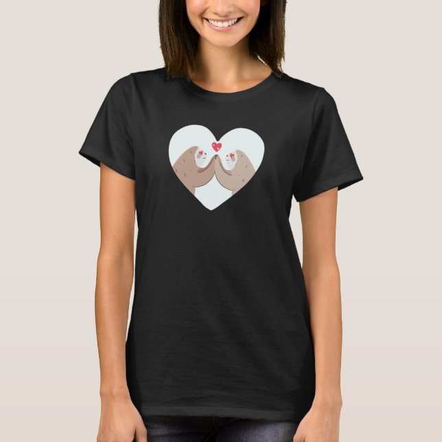 Camiseta sloths with hearts in the heart for sloth friends (Frente)