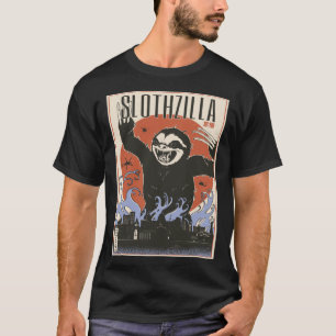 Camiseta Slothzilla Japonês Sloth Giant Monster Sloth