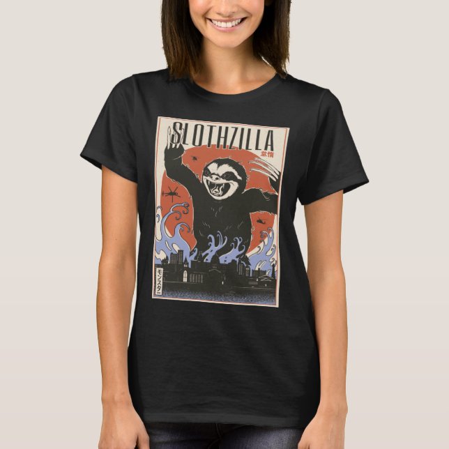 Camiseta Slothzilla Sloth Asia Monster (Frente)