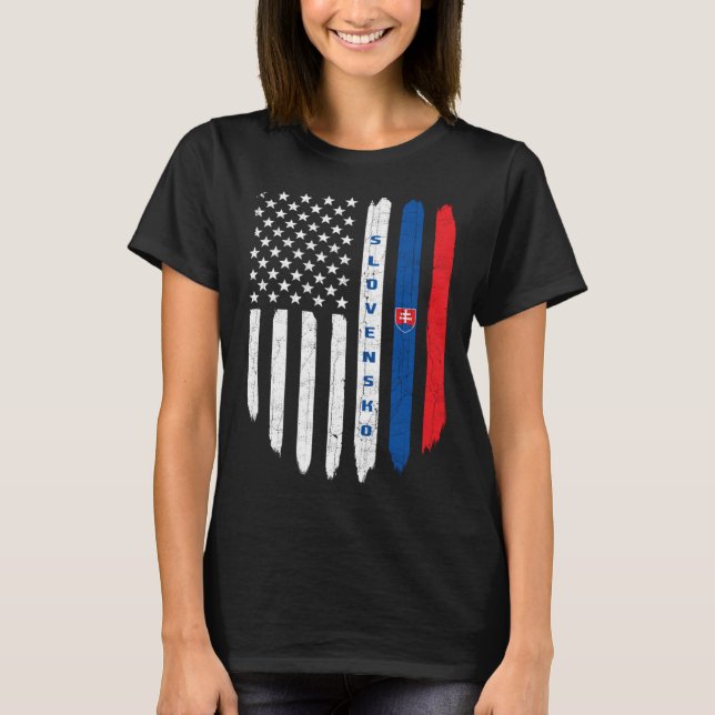 Camiseta Slovak American Flag Slovakia Root Dad (Frente)