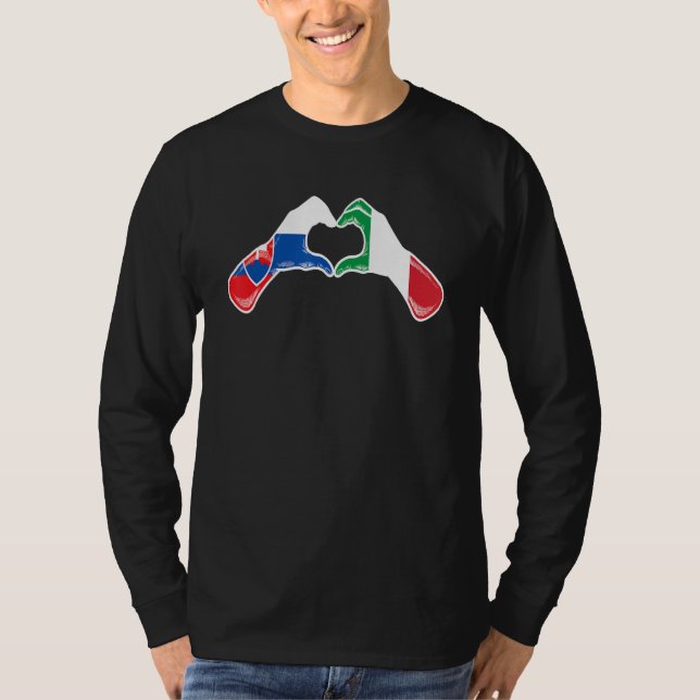 Camiseta Slovakia Italy Flag  Slovakian Italian Heart (Frente)