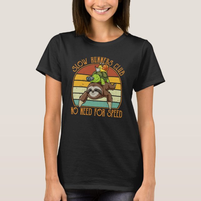 Camiseta Slow Runners Club No Need For Speed Sloth & Turtle (Frente)