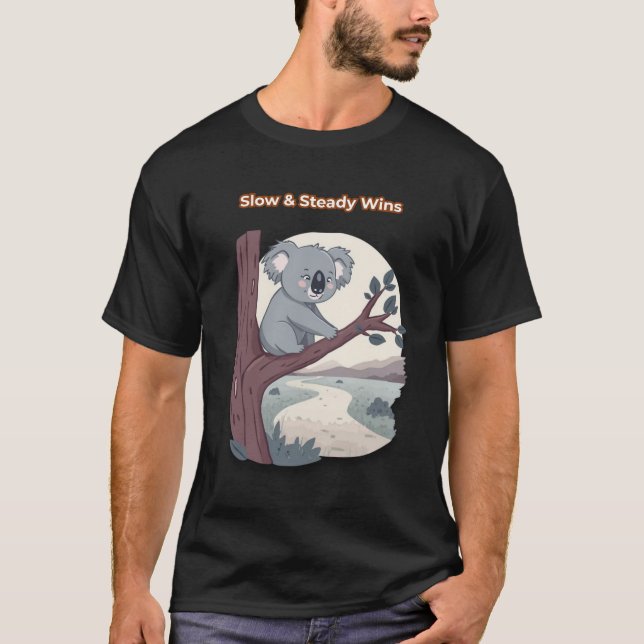 Camiseta **"Slow & Steady Wins – Motivational Cute Koala "* (Frente)