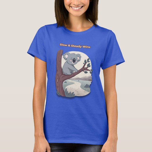 Camiseta **"Slow & Steady Wins – Motivational Cute Koala "* (Frente)