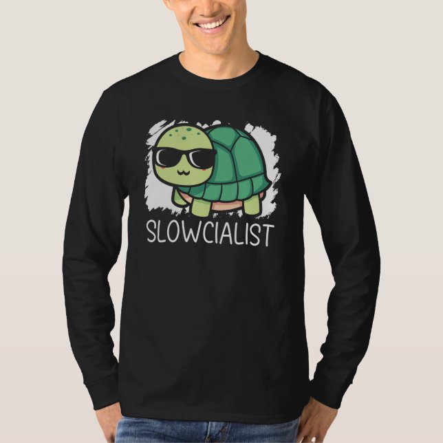 Camiseta Slowcialist Turtle   Tortoise Marine Biology (Frente)