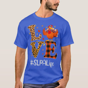 Camiseta SLPA Life Amor Ação de Graças Leopardo Outono Turq