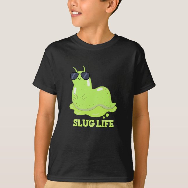 Camiseta Slug Life Funny Green Slug Dark BG (Frente)
