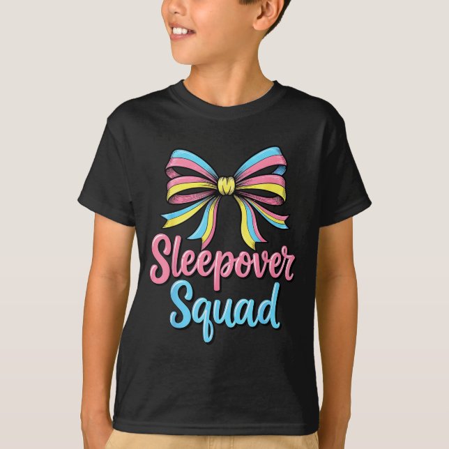 Camiseta Slumber Party Squad Sleever Coquette Birthday Paja (Frente)