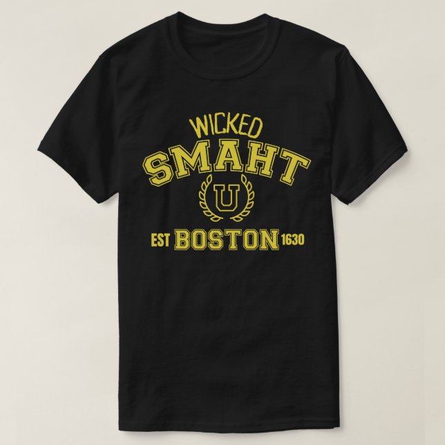 Camiseta Smaht Wicked U Boston est 1630 (Frente do Design)