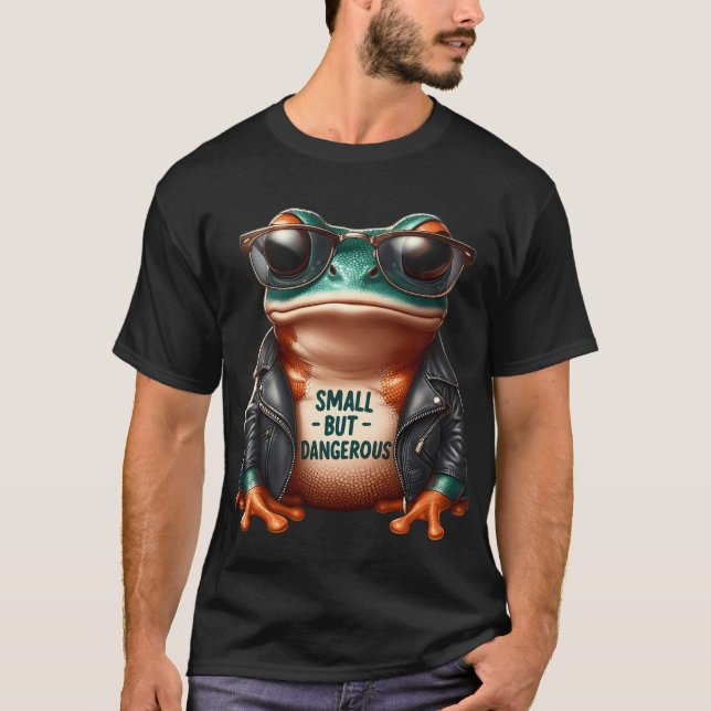 Camiseta Small But Dangerous Biker Frog T-Shirt (Frente)