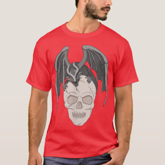 Camiseta Small dragon on a skeleton skull T-Shirt