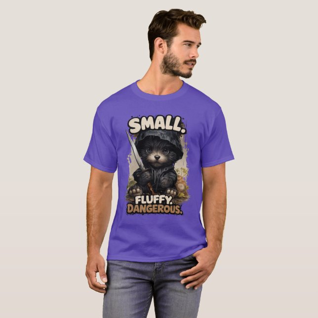 Camiseta Small Fluffy Dangerous Cute Grim Reaper Puppy (Frente Completa)