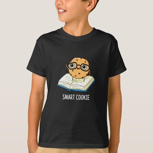 Camiseta Smart Cookie Funny Snack Pun Escuro BG (Frente)