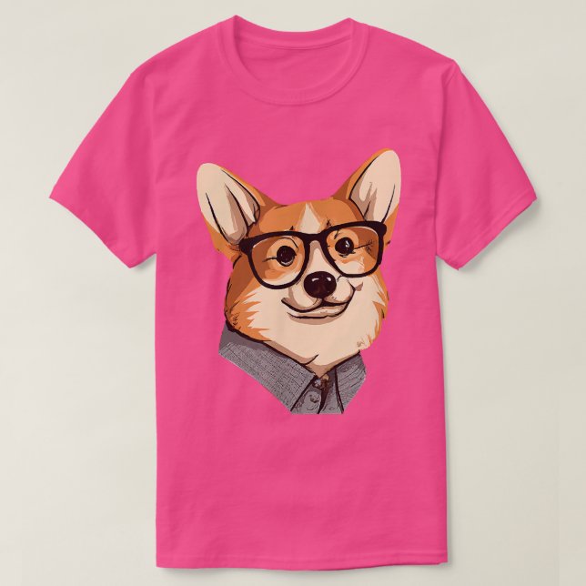 Camiseta Smart Corgin Dog Lover Puppy Retro (Frente do Design)