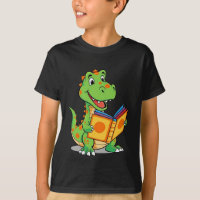 Smart Dinosaur Reading Book Kids T-Shirt"