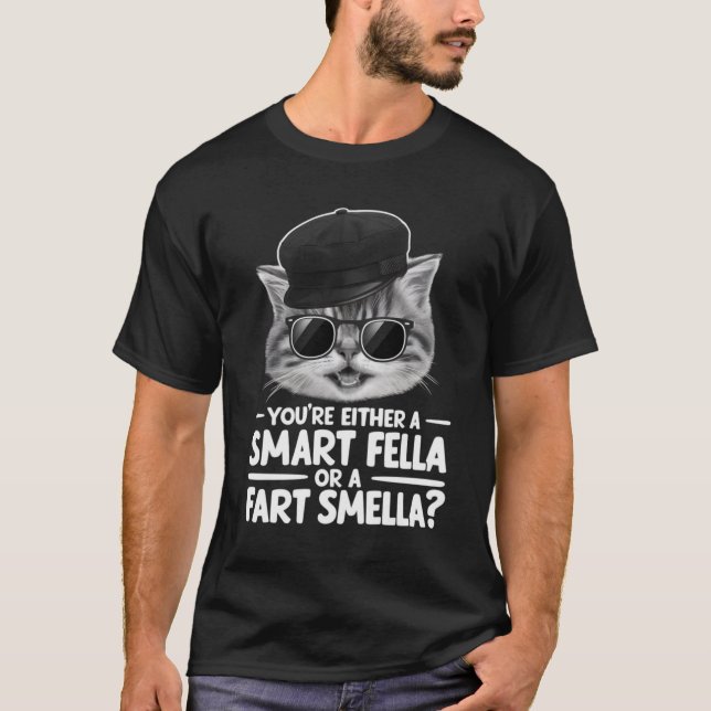 Camiseta Smart Fella ou Fart Smella Mug Escolha seu Lado (Frente)