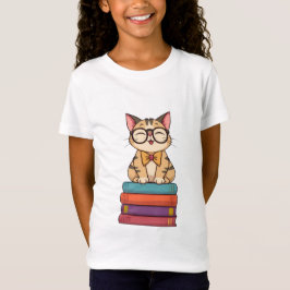 Camiseta Smart Kitty on Books T-Shirt for Kids