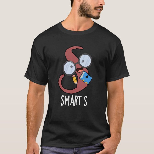 Camiseta Smart S Funny Alphabet Pun Dark BG (Frente)