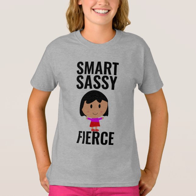 CAMISETA SMART SASSY FIERCE GIRL POWER LADIES WOMENTS (Frente)