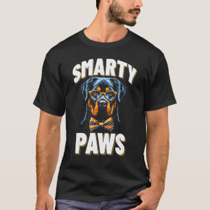 Camiseta Smarty Paws Rottweiler Cachorros Vestindo Óculos