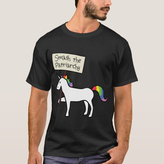 Camiseta Smashhe Patriarchy White Unicorn Relaed Fit boy gi (Frente)