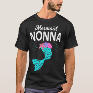 Camiseta Smermaid Nonna Tee Engraçado Mermmãe Nonna Família