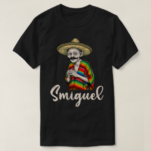 Camiseta Smiguel Mexicano Chapéu Mexicano Engraçado